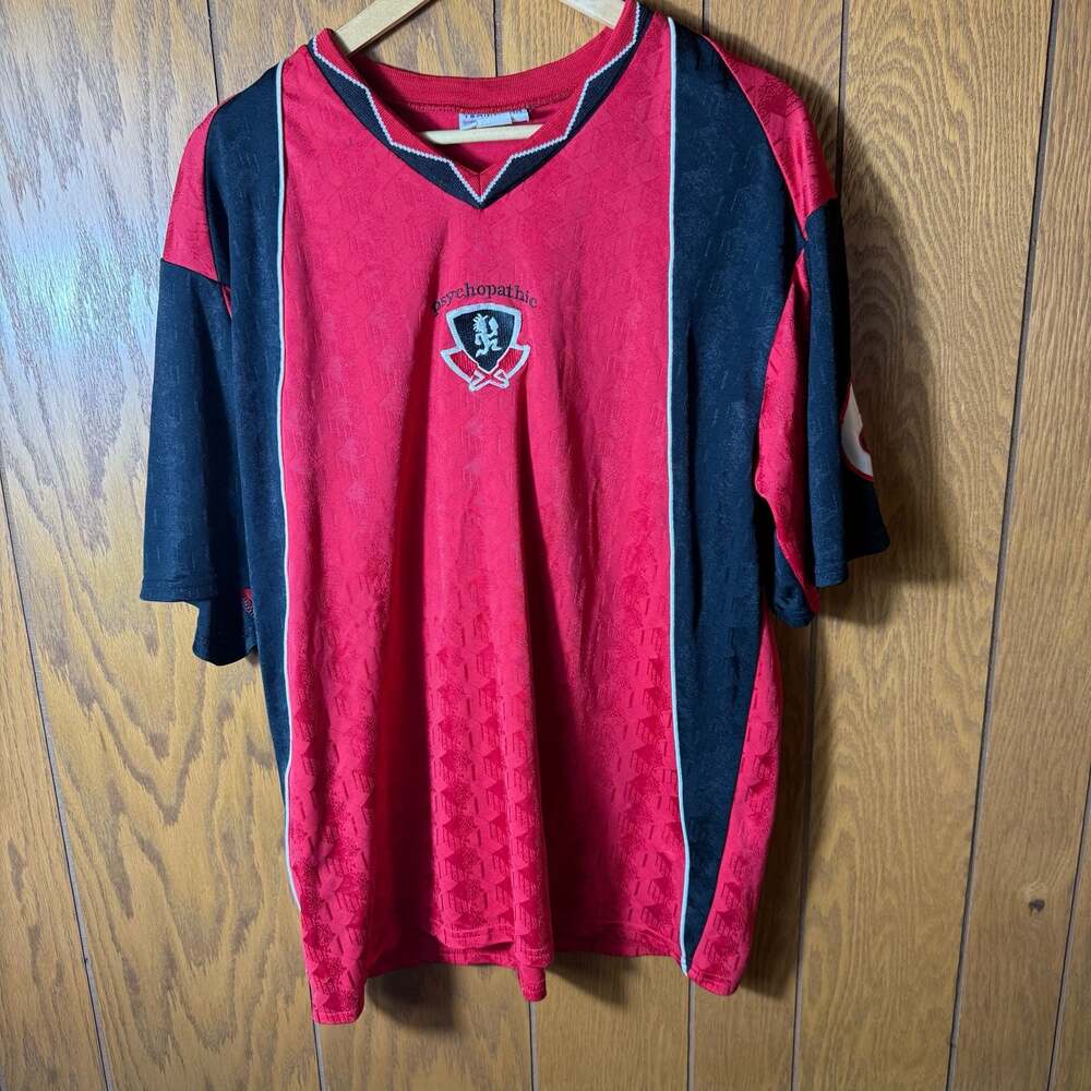 Vintage Psychopathic Records Hatchetman Soccer Jersey Red Black Size XL